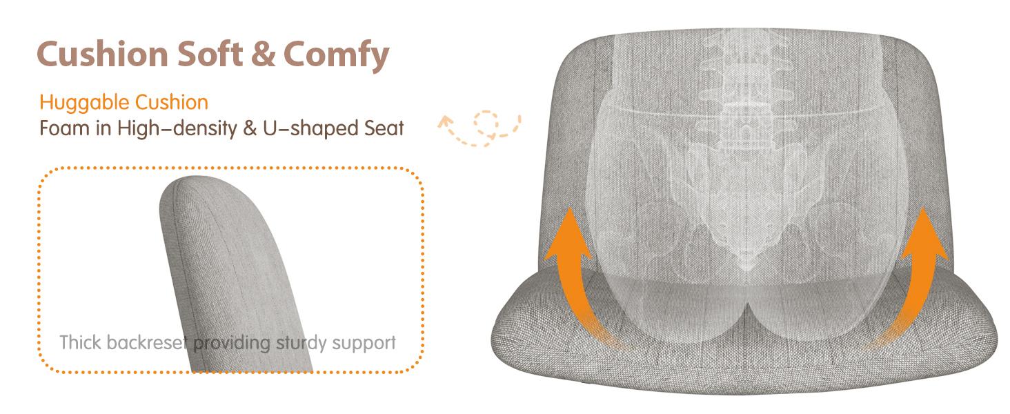 Walsunny Criss Cross Chair, Armless Legged Modern Relax Chair with Fabric Padded Seat, Swivel Height Adjustable computer vanity chair for Home Office