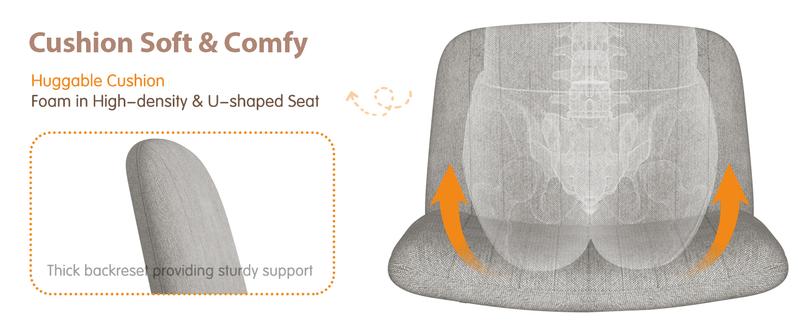 Walsunny Criss Cross Chair, Armless Legged Modern Relax Chair with Fabric Padded Seat, Swivel Height Adjustable computer vanity chair for Home Office