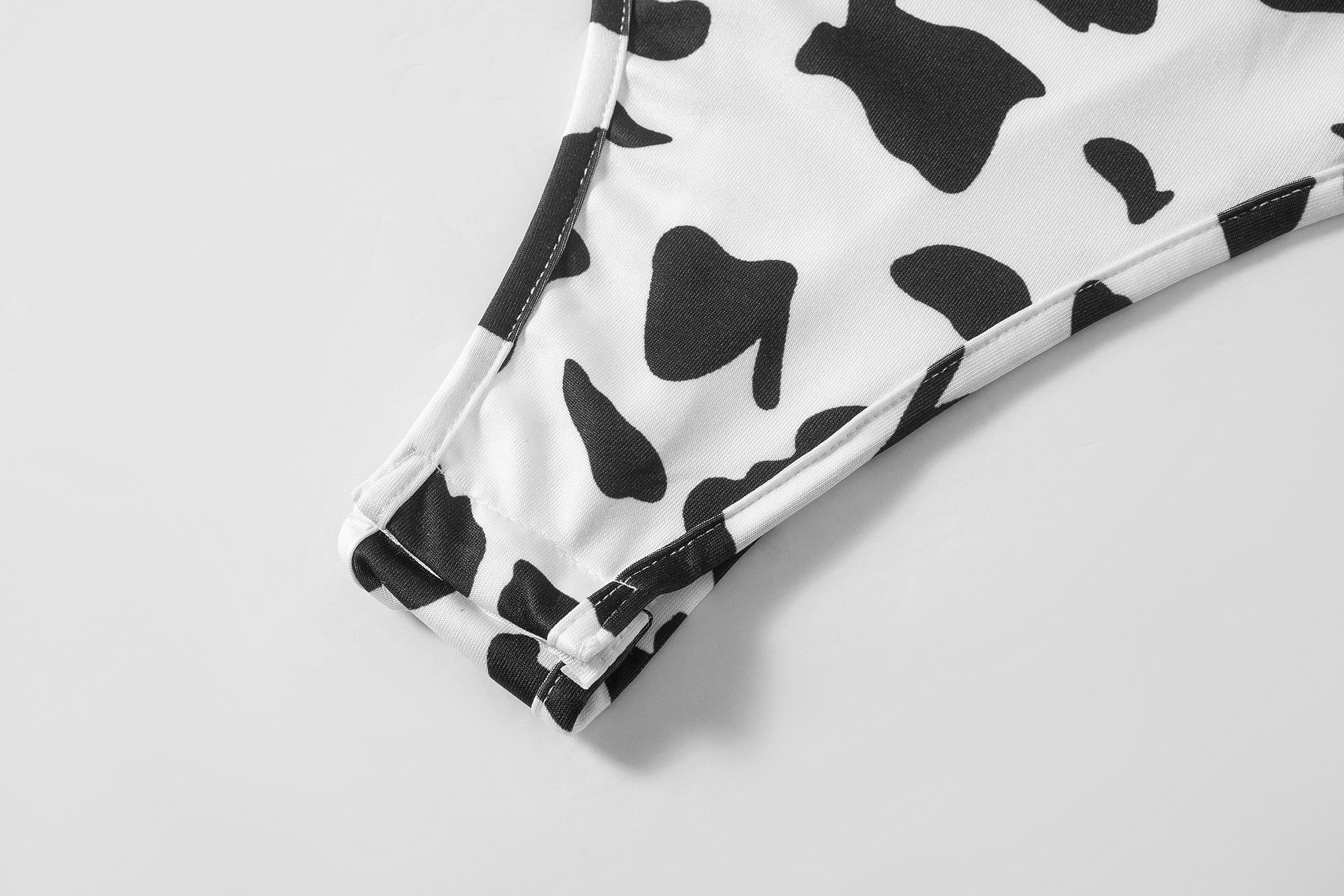 Women's Cow Print Bodysuit, Viral Bodysuits Comfortable Breathable Slim Fit Shapewear Underweaer Womenswear, Halloween Outfit Thanksgiving Gift.