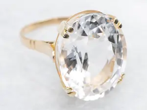 Vintage Danburite and Gold Cocktail Ring