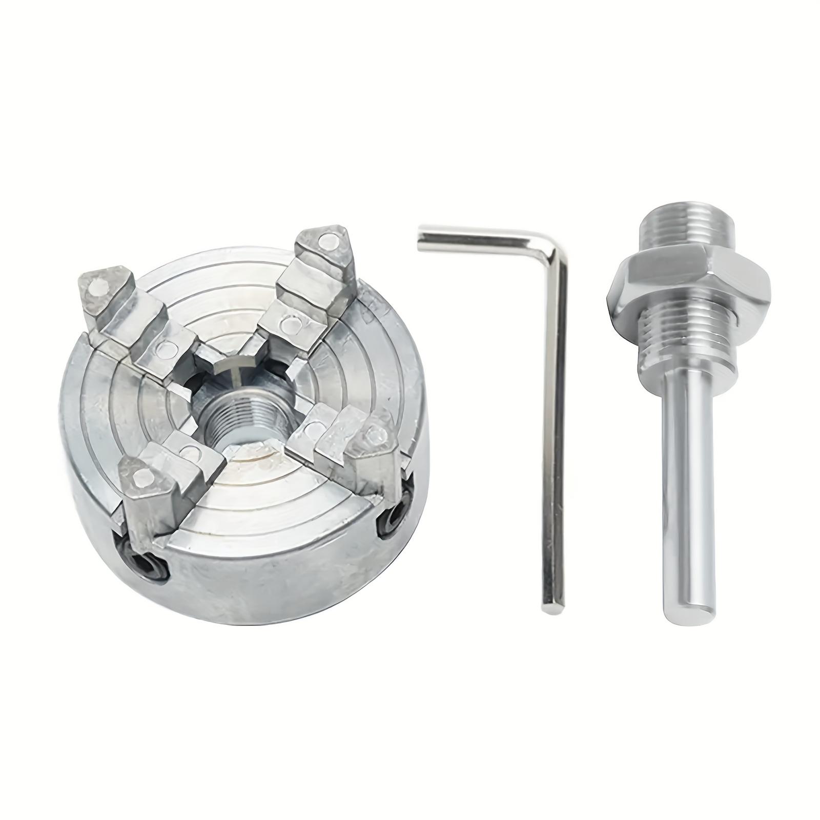 Self Centering Three Jaw Four Jaw Mini Lathe Chuck Kit with Connecting Rods and Short Rods for Wood Metalworking Electric Lathe Tools