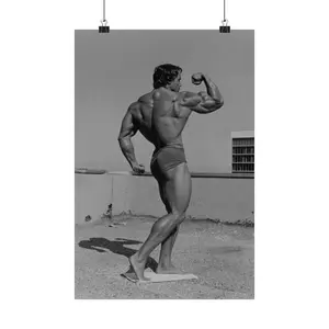 [UNFRAMED POSTER] Rare Vintage Arnold, Gym Decor, Home Exercise Aesthetic Print, Bodybuilder Wall Art, Arnold Posing Body Building