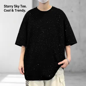 2026 New Women's Loose T-Shirt | Sparkly Rhinestone Starry Sky Design | Casual Unisex Couple Short Sleeve Tee