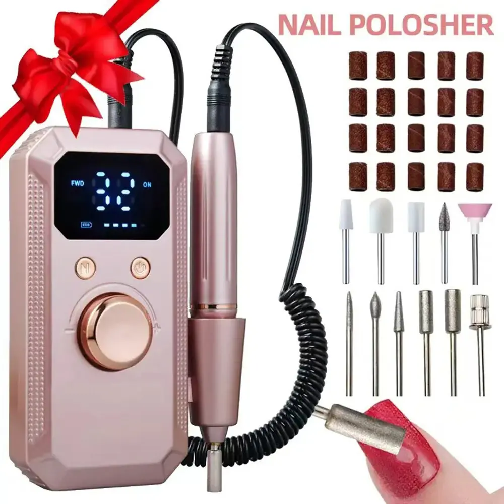 Electric Nail Drill Set Rechargeable USB, 32 Speed Adjustable, Portable Pedicure & Manicure Tools, Home Salon Use, Professional Nail Care, Nail Drill Machine, Nail Grinding Tool beginner kit