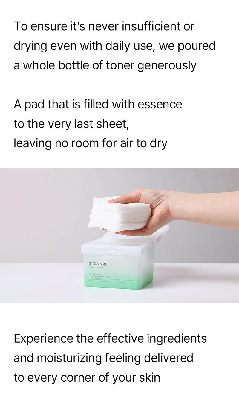 [mixsoon Official Shop] Centella Toner Pads 7..77 fl.oz / 230ml / 120 Sheets - Soothing & Hydrating Toner Pads for Sensitive Skin, Korean Glass Skin Care