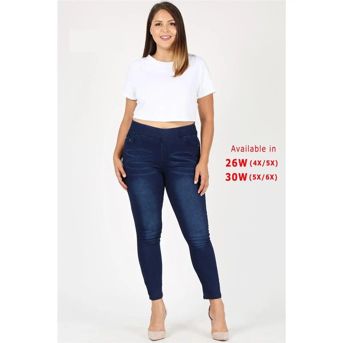 Women's Pull-On Extended Plus Size 4X-5X Denim Jeggings