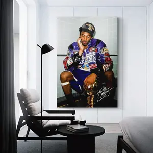 Kobe Bryant Basketball Poster Canvas  Wall Art for Bedroom Kids Room or Game Room Inspirational Sports Decor Gift Lightweight Fade Resistant