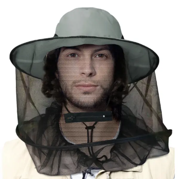 Foldable Zipper Mosquito-Proof Hat for Fishing & Beekeeping,Breathable Mesh,Unobstructed Vision,Easy to Carry,Suitable for Camping, Outdoor Work