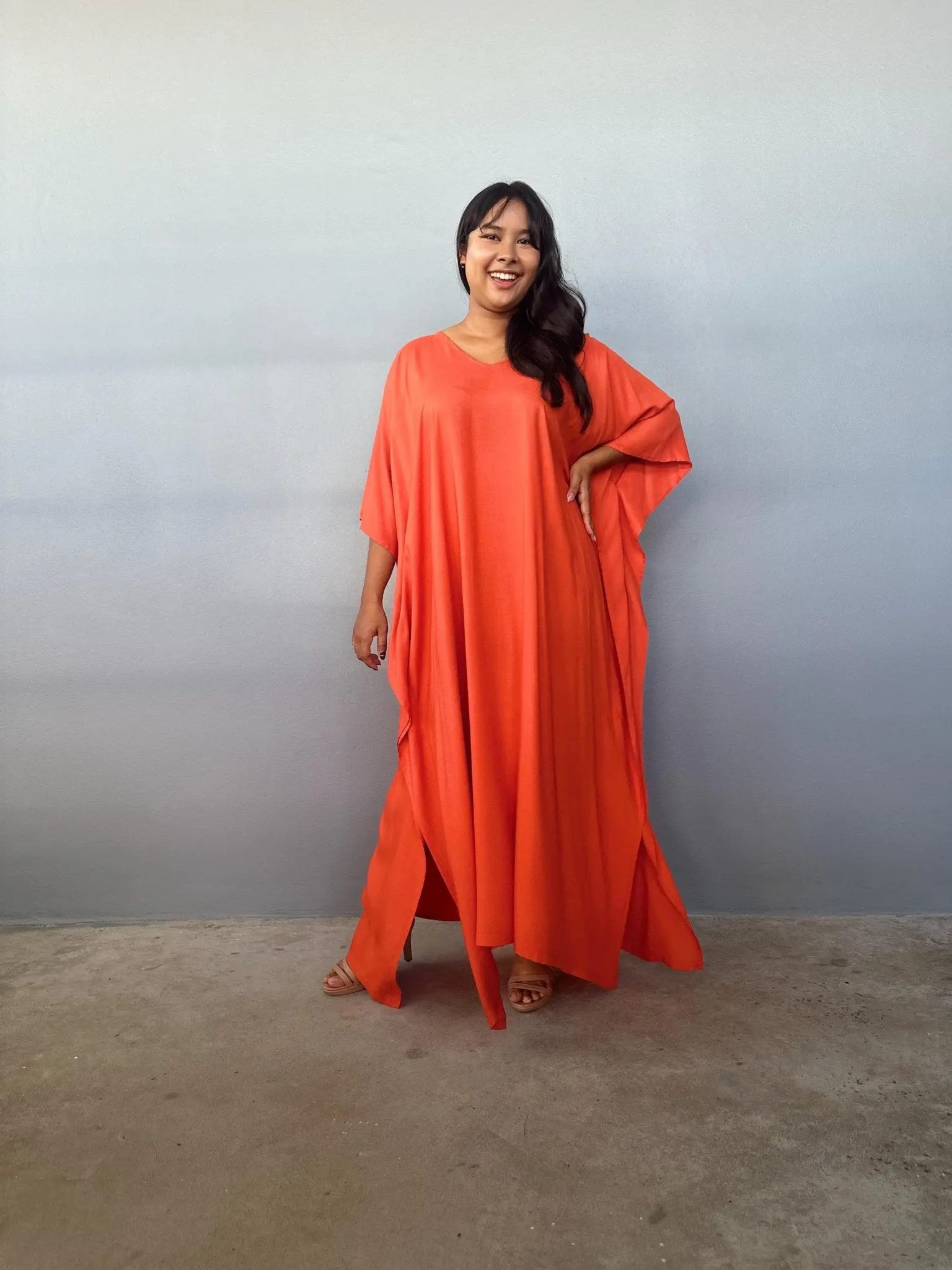Eva Kaftan in Tangerine