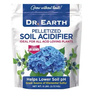 1) Dr. Earth Pelletized Soil Acidifier 6lb - Promotes pH Down for Acid Loving Plants, Great Source of Elemental Sulfur 2) Whitney Farms Organic Alfalfa Meal, Nutrient Supplement for All Plant Types, 2 lbs.