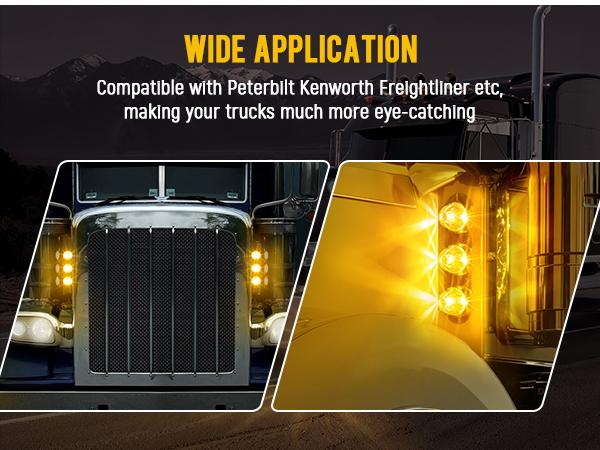 Partsam 1Pcs Radius-Style 14" Front Air Cleaner Bracket with 3Pcs Glass Watermelon Lights for Peterbilt Kenworth Peterbilt, Clear Lens, Manufacturer Warranty Partsam 1Pcs Radius-Style 14" Front Air Cleaner Bracket with 3Pcs Glass Watermelon Lights for Peterbilt Kenworth Peterbilt, Clear Lens, Manufacturer Warranty