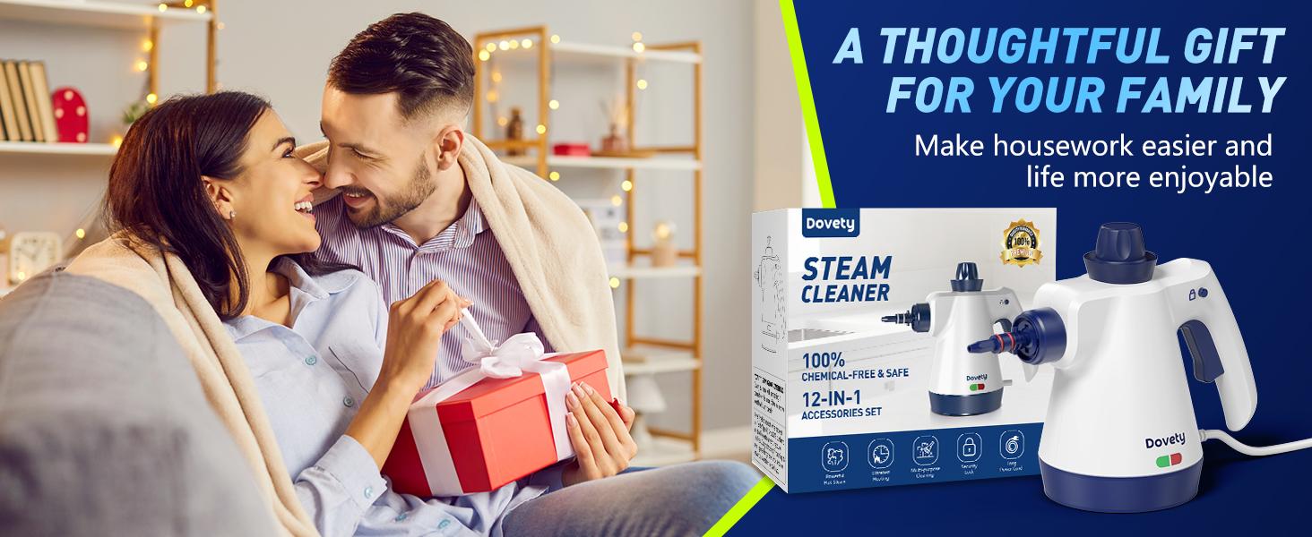 Dovety Steam Cleaner, Pressurized Handheld Steam Cleaner for Home with 12pcs Accessories & Safety Lock, Multi-Surface & Powerful Home Use Steamer for Cleaning,Bathroom, Window, Grime, Grease Safetylock Powerfulsteamcleaner Chemicalfree Dovety Steam Cleaner, Pressurized Handheld Steam Cleaner for Home with 12pcs Accessories & Safety Lock, Multi-Surface & Powerful Home Use Steamer for Cleaning,Bathroom, Window, Grime, Grease Safetylock Powerfulsteamcleaner Chemicalfree