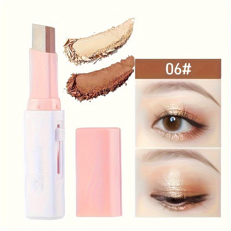 6Pcs Two Color Eyeshadow Stick Set Cosmetic PearlescentMatte Highlighter Eye Shadow Glam Natural Long LastingWaterproof Not Easy To Take Off Makeup