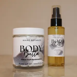 Pillow Puff Oil & Butter Bundle - Marshmallow Dreams Whipped Body Butter with Shea & Kokum Butters for Soft Hydrated Skin