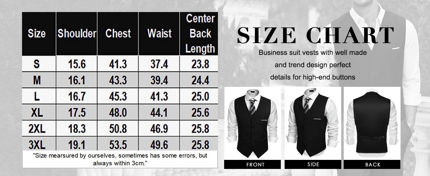COOFANDY Men's Vests Casual Dress Suit Vest Slim Fit Business Formal Waistcoat Vest