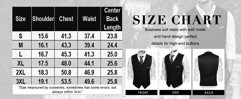 COOFANDY Men's Vests Casual Dress Suit Vest Slim Fit Business Formal Waistcoat Vest