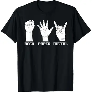 Gifts For Boyfriend Rock Paper Heavy Metal Music Punk Drum Kit T-Shirt Breathable Fabric