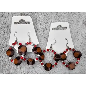 1" Hoop Triple Buckeye Earring