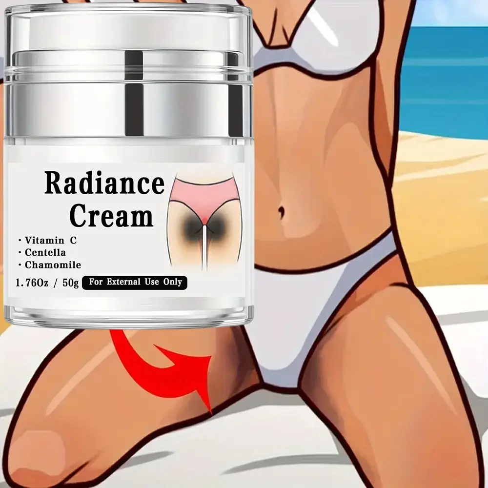 Radiance Cream - Intimate Care Cream with Vitamin C, Niacinamide, Milk, Suitable for Genital Area, Armpits, Buttocks, Thighs, Brighten Smooth Skin, 1.76 Oz Nourishing Body Care Brightening Moisturizers, Hydrating Body Balm, Radiance Cream