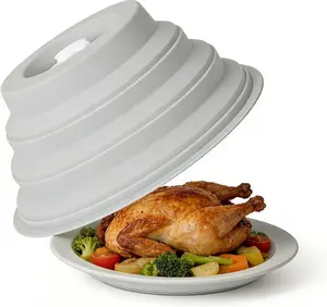 Foldable Microwave Splatter Cover with Steam Vents – Multi-Functional Anti-Oil Dust Lid, BPA-Free Food Protector, Collapsible Microwave Plate Cover for Kitchens