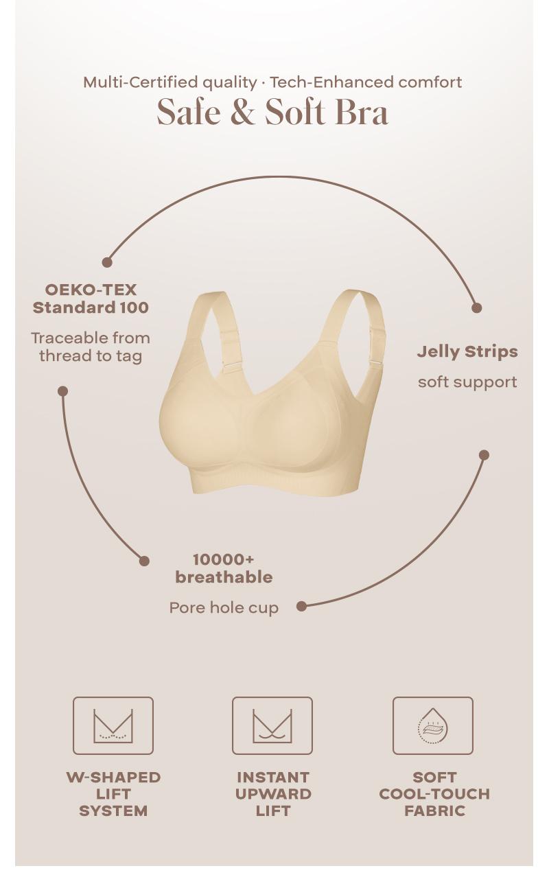 【Live】Comfelie M-4XL Women's Minimizer Wireless Bras Full Coverage Seamless Supportive, Back Smoothing T-Shirt Bra with Padded Everyday Bra GB003