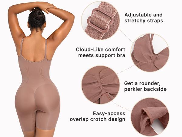 Shapellx Women's Soft Stripes Shapewear Smooth  Seamless Comfort Womenswear Essential Love Piece Underwear