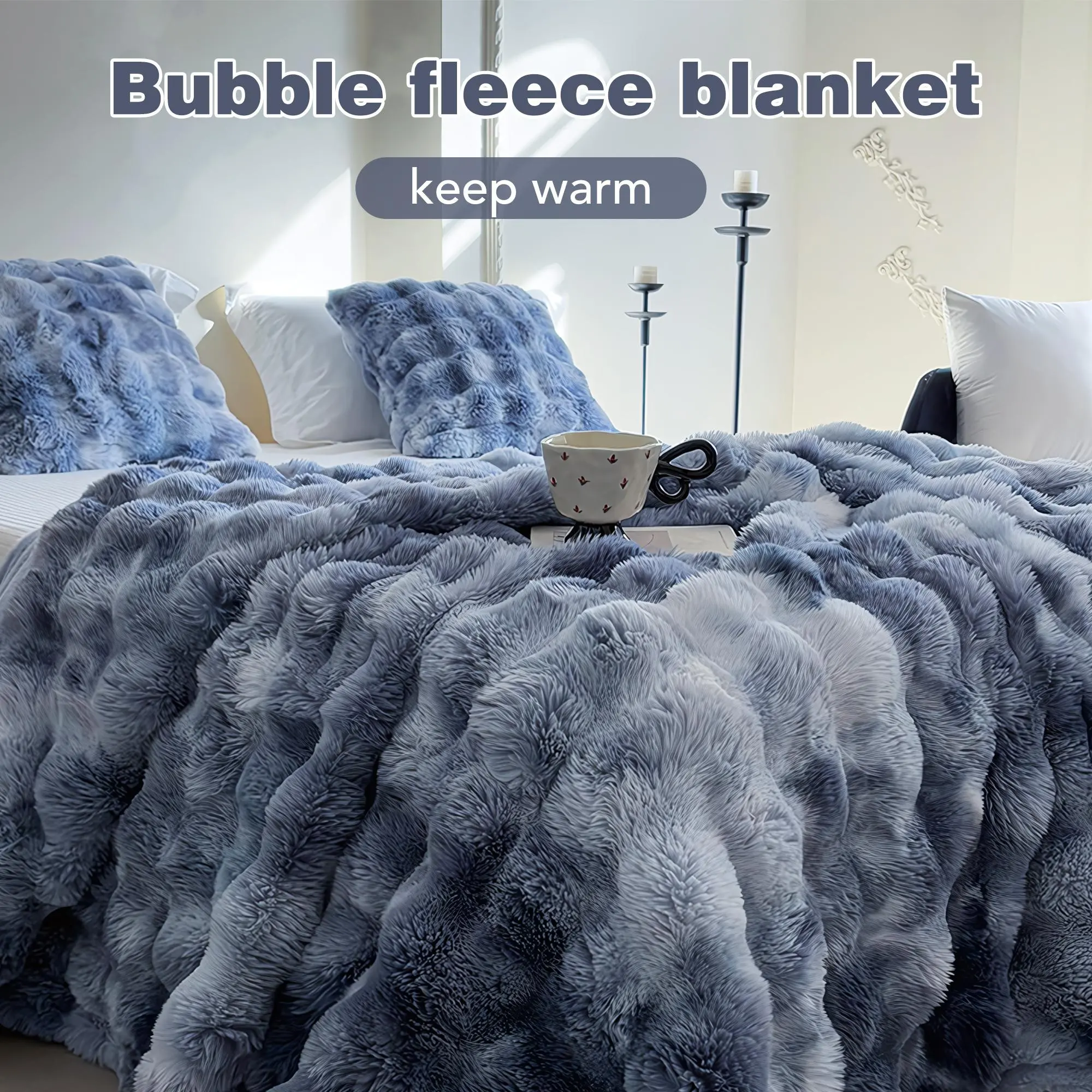1 Count Super Soft Faux Fur Throw Blanket - Solid, Reversible, Cozy Bed Throw, Dryer Safe, Multi-Purpose Soft Comfy Textile Suitable for All Seasons, Cozy Throw Blankets
