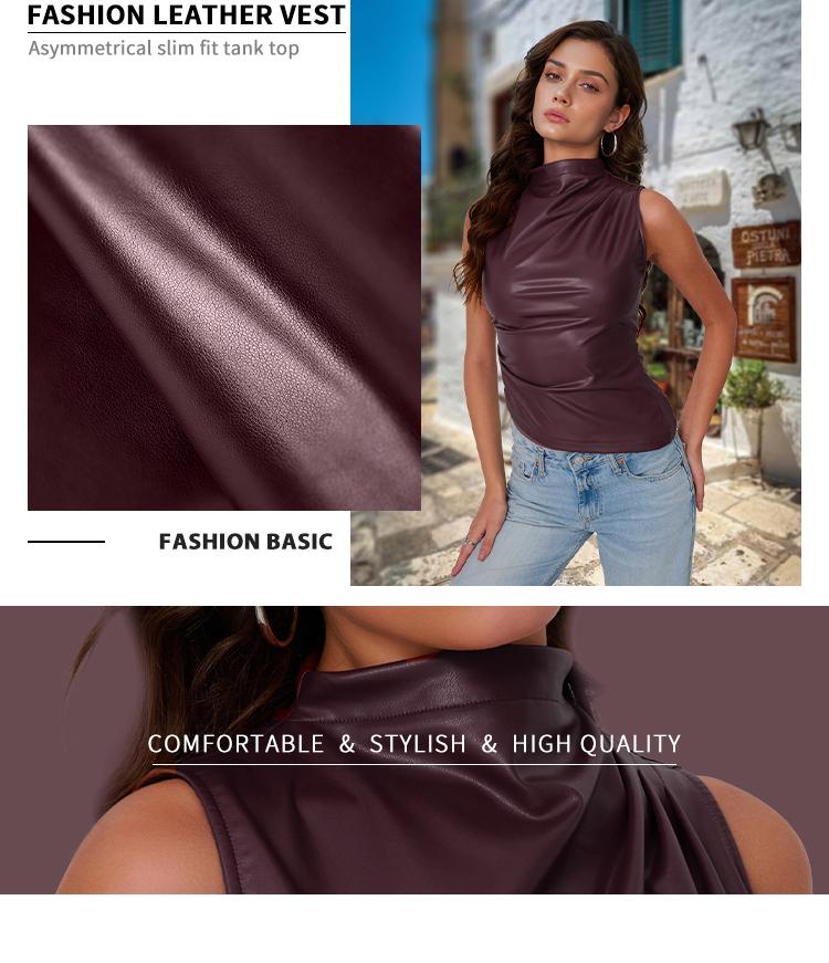 Trendy Queen Chic Leather Vest - Edgy & Versatile-Perfect for Cool Girls