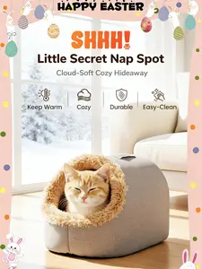 Cozy Pet Cave Bed - Cloud-Soft Durable & Easy-Clean Hideaway for Winter Naps - Perfect for Cuddling & Peace of Mind for Owners