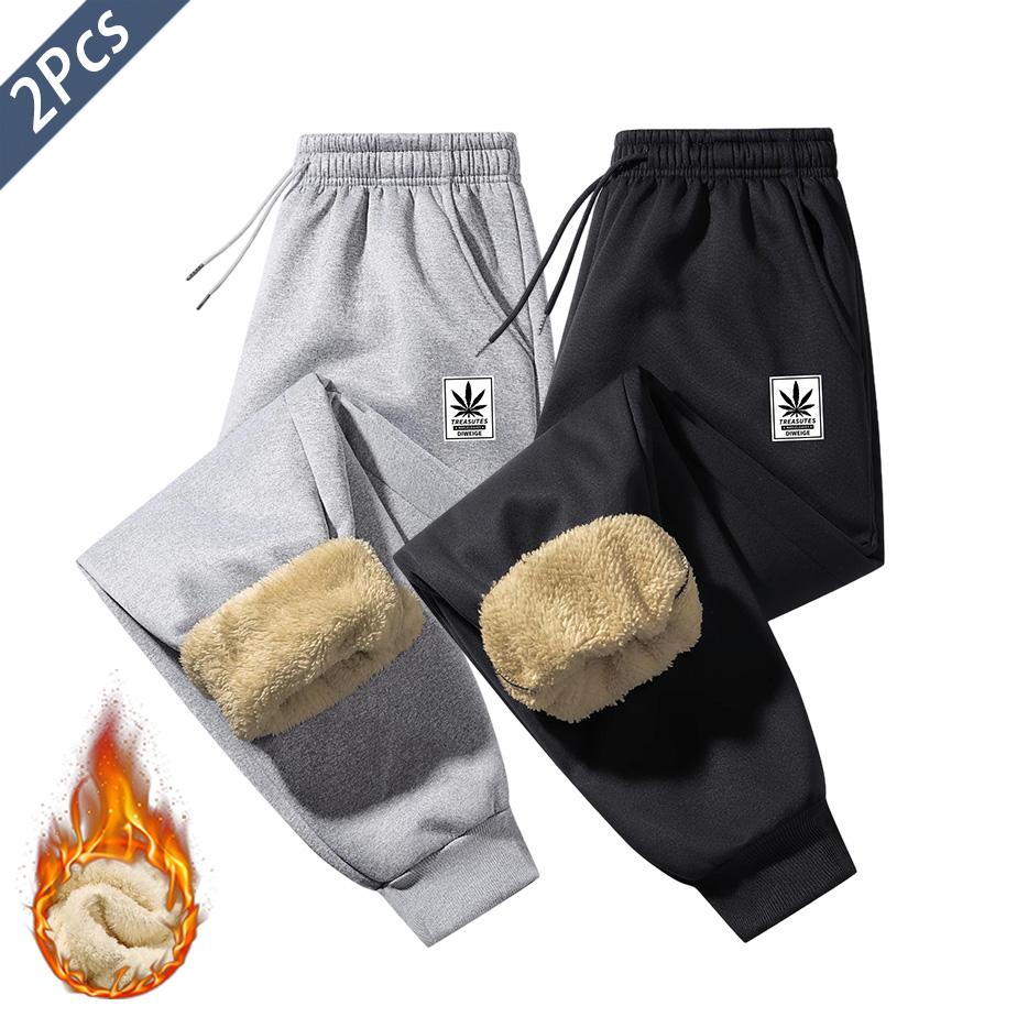 3 Pack Men's Thick Warm Winter Pants - Fleece Lined Cold Weather Sweatpants Ideal for Extreme Cold, Gym, Outdoors & Home - Christmas Gift Idea for Him, Athletic Pants for Men, Mens Workout Pants