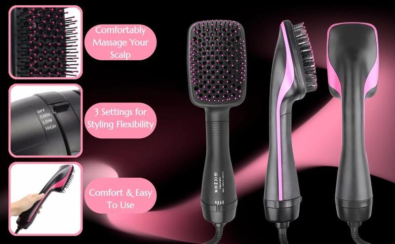 3 in 1 Comfort Comb Design Multifunctional Hair Dryer,Negative Ion Hair Straightener Hot Air Styling Tool for Straightening Drying Smoothing,Makeup Products, Back To School, Hair Straightener Comb