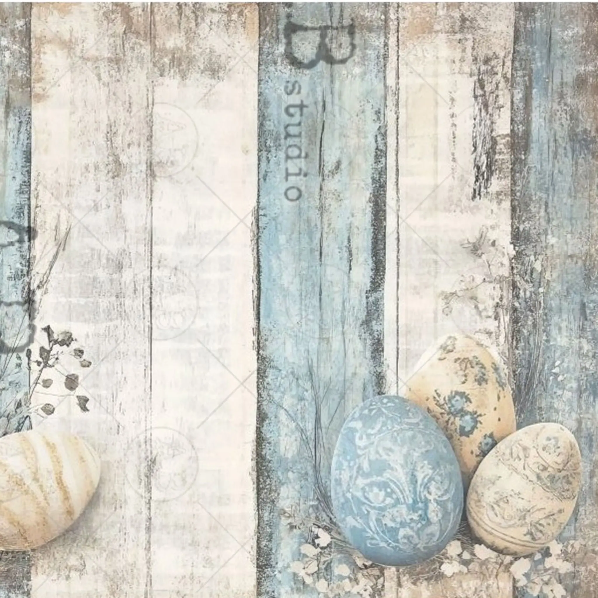 Milky Valley - Barnwood Easter Eggs Decoupage Paper (A4 Size)