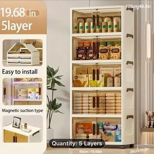 2/3/4/5-Pack Stackable Storage Bins with Rolling Drawers - Space-Saving, Foldable Design for Easy Closet & Book Organization, Open Front Access, Can Store Clothes, Home Office Outdoor Foldable Container