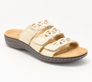 Clarks Collection Leather Slide Sandals -Laurieann Emma Clarks Collection Leather Slide Sandals -Laurieann Emma