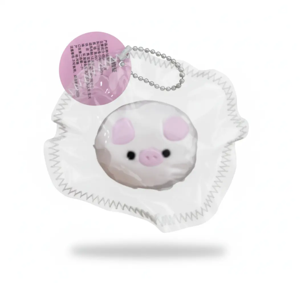 Soft Textured Cute Pig Sensory Fidget Toy - Unisex Kid’s Toy, Anxiety Relief Aid, Pocket-Sized, Bag-Hangable, Hang on Bag, Non-Consumable, Supports Sensory Needs