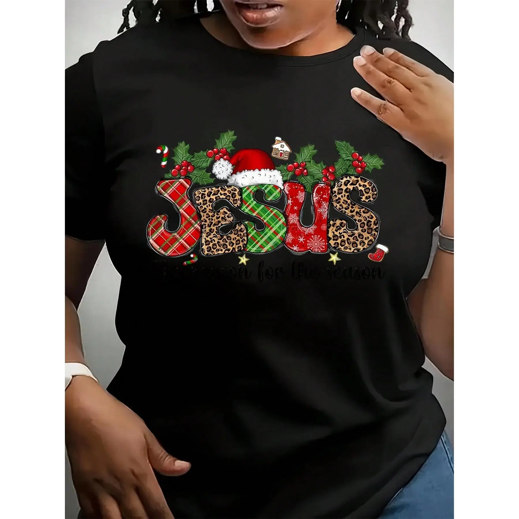 Christmas Jesus Santa Quotes Shirt For Women, Jesus Christmas Tshirt For Religious Christian, Jesus The Reason For The Season Graphic Tees