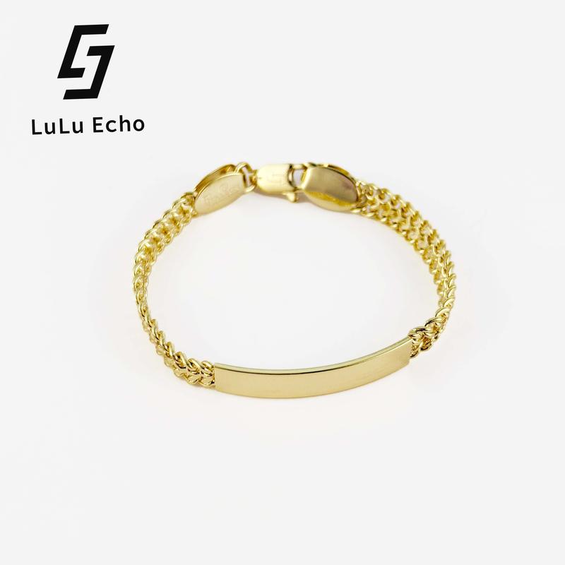 LuLuEcho 14K Gold Plated 6mm Mesh Chain Link Bracelet | Bracelets For Women Gift