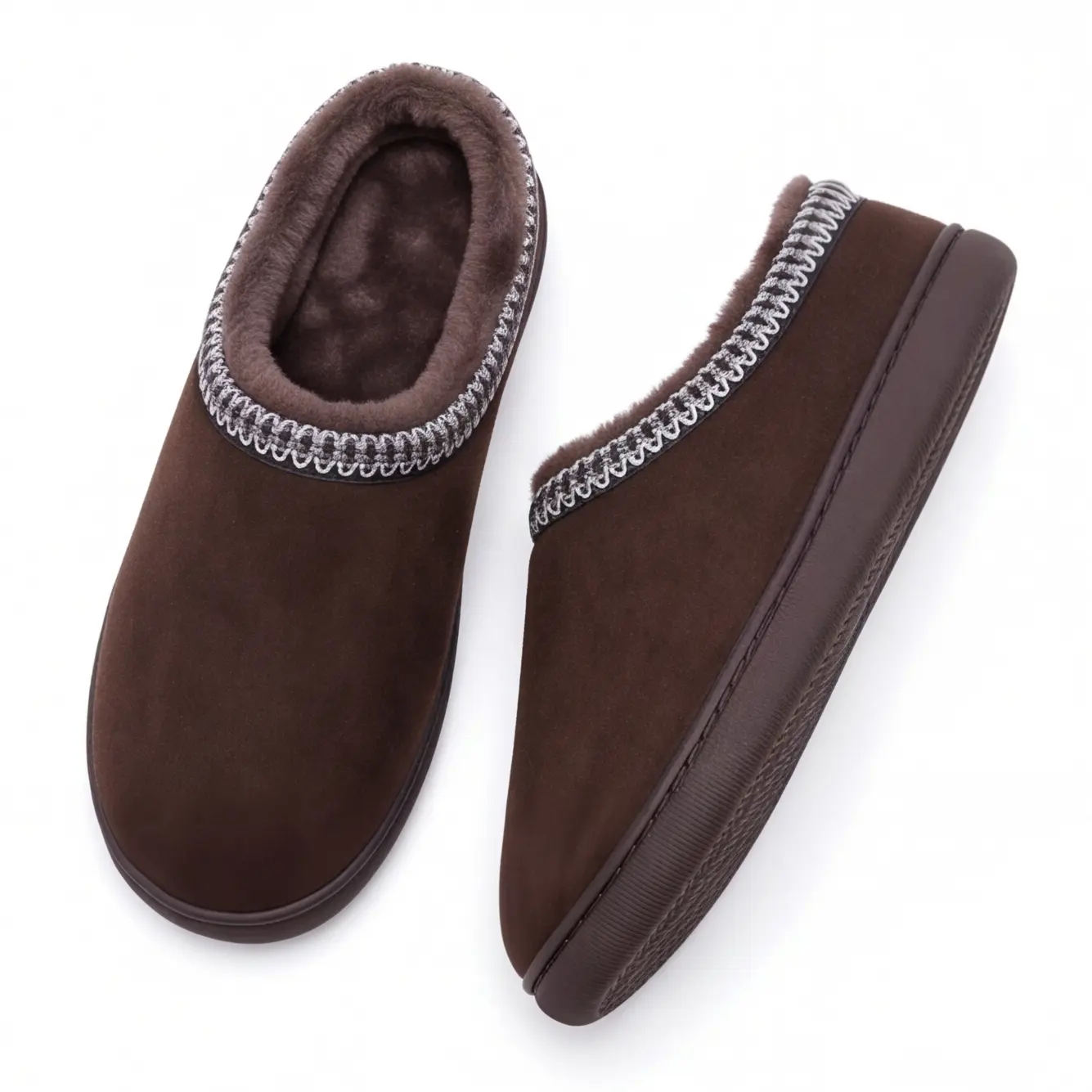 Men's Casual Slip-On Slippers - Indoor-Outdoor House Slippers with Memory Foam