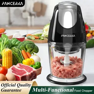 PANCERKA Press-Type Food Chopper & Vegetable Chopper—a Food Chopper Equipped with a Powerful 300W Motor, a Four-Blade Stainless Steel Assembly, and a 20-Ounce Processing Bowl; Designed Specifically for Processing Vegetables, Meat, and Nuts