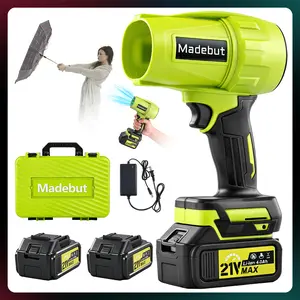 Leaf Blower Cordless, 21V Portable Dust Cleaner with 2 x 4.0Ah Battery and Charger, Electric Leaf Blower for Lawn Care,Dust,Snow,Car Blowing Water