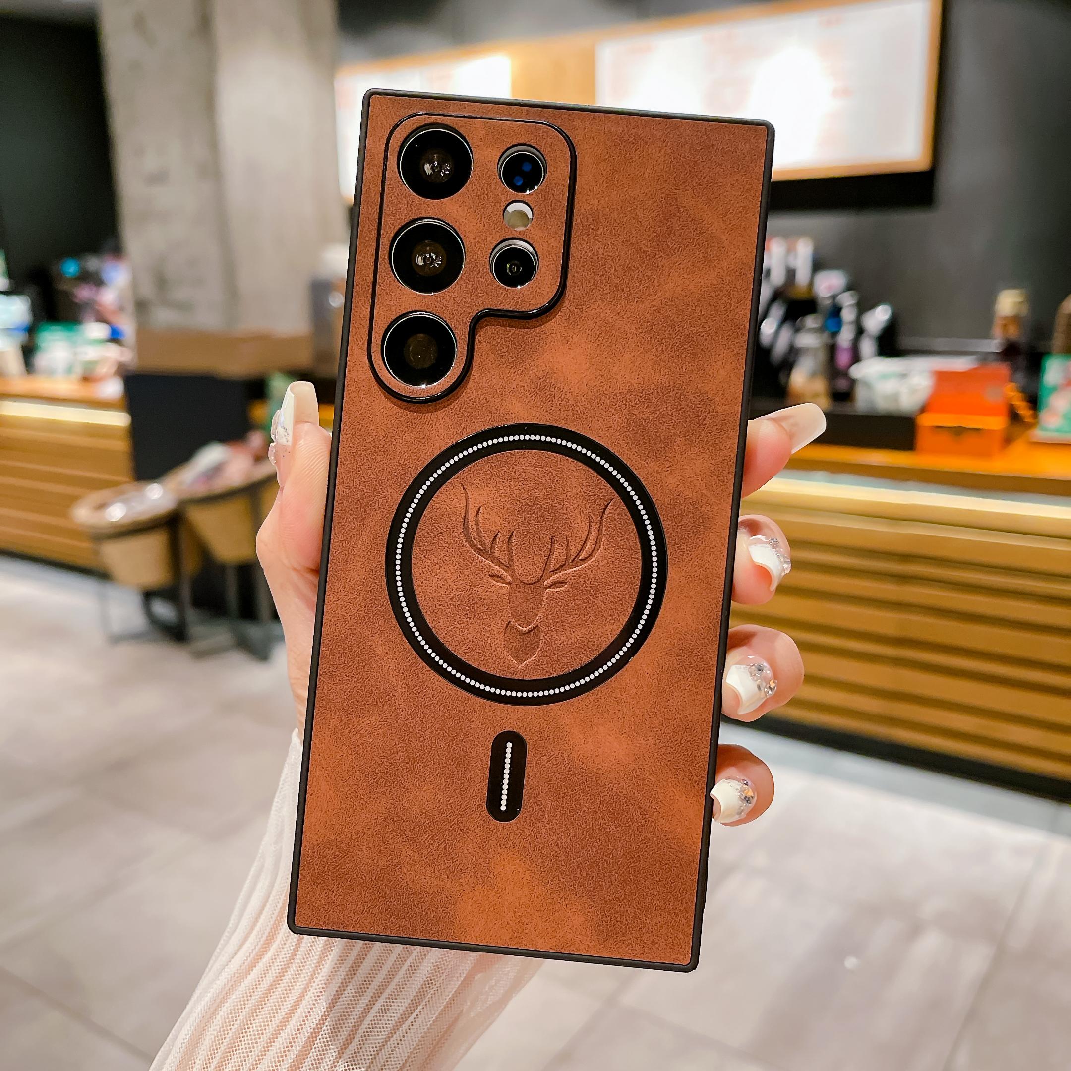 Magnetic Wireless Charging Leather Phone case for Samsung S25 Ultra S24 S23 S22 S21, Soft Shockproof case with Full Lens Protection Magnetic Wireless Charging Leather Phone case for Samsung S25 Ultra S24 S23 S22 S21, Soft Shockproof case with Full Lens Protection