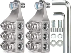 12-Way 10AWG Up to 4/0 AWG Gauge Battery Terminal Connectors, Top Post Battery Terminals, 3/8”-16 Positive and Negative for Cars Truck Boat Trailer Marine (M8)