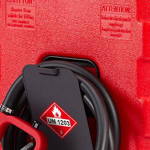 【GARVEE】15 Gallon Portable Fuel Caddy with 10-ft Hose, Siphon Pump, and 7.5 L/min Manual Nozzle for Diesel and Gasoline, Available in Red, Gray, and Yellow Steering Brake