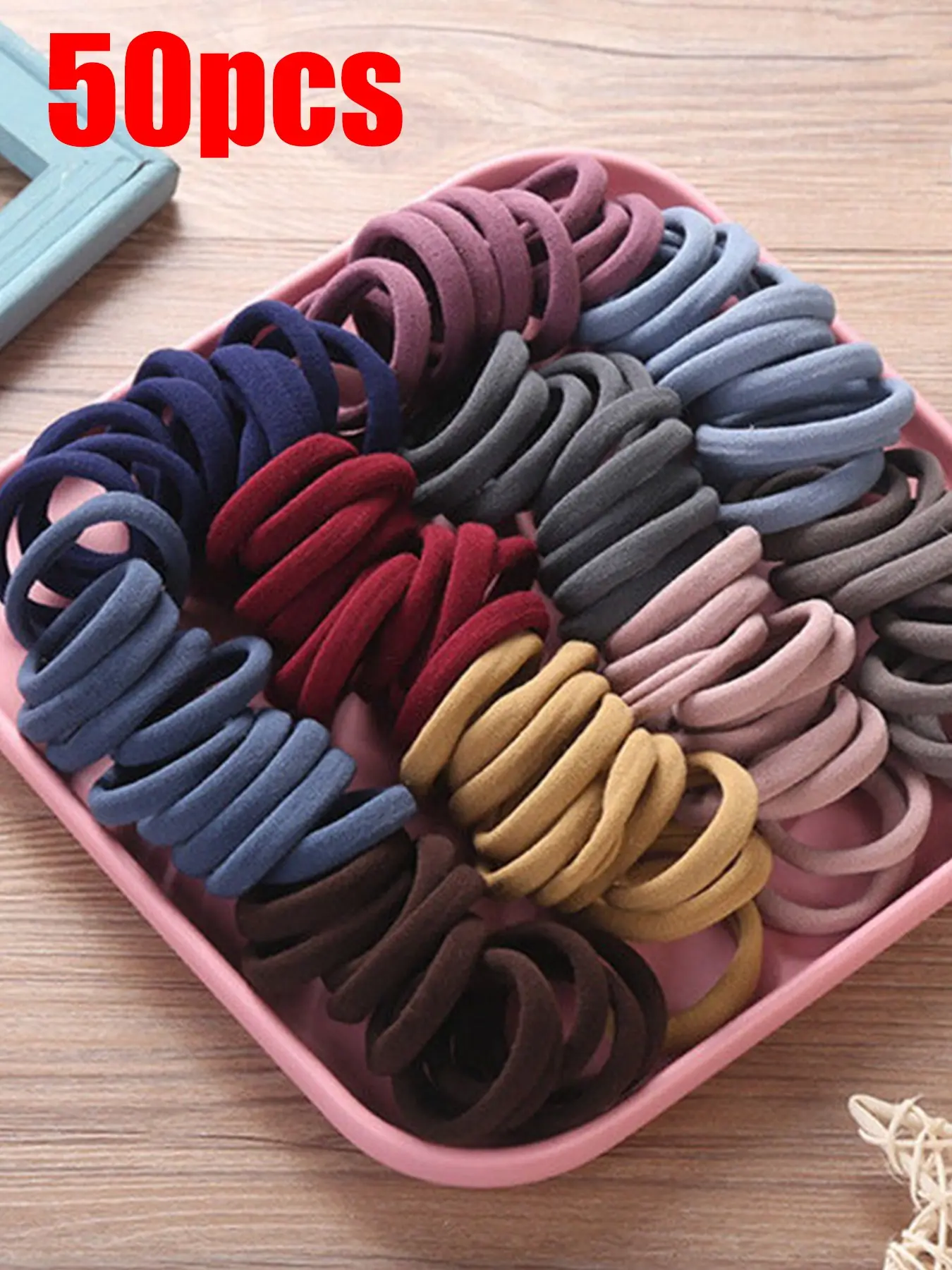 50/100 Pieces Random Color Scrunchies, 4cm High-Elasticity Seamless Bulk Hair Ties, Durable Casual Elastic Ponytail Hair Accessories for All Seasons, Elastic Hair Accessory