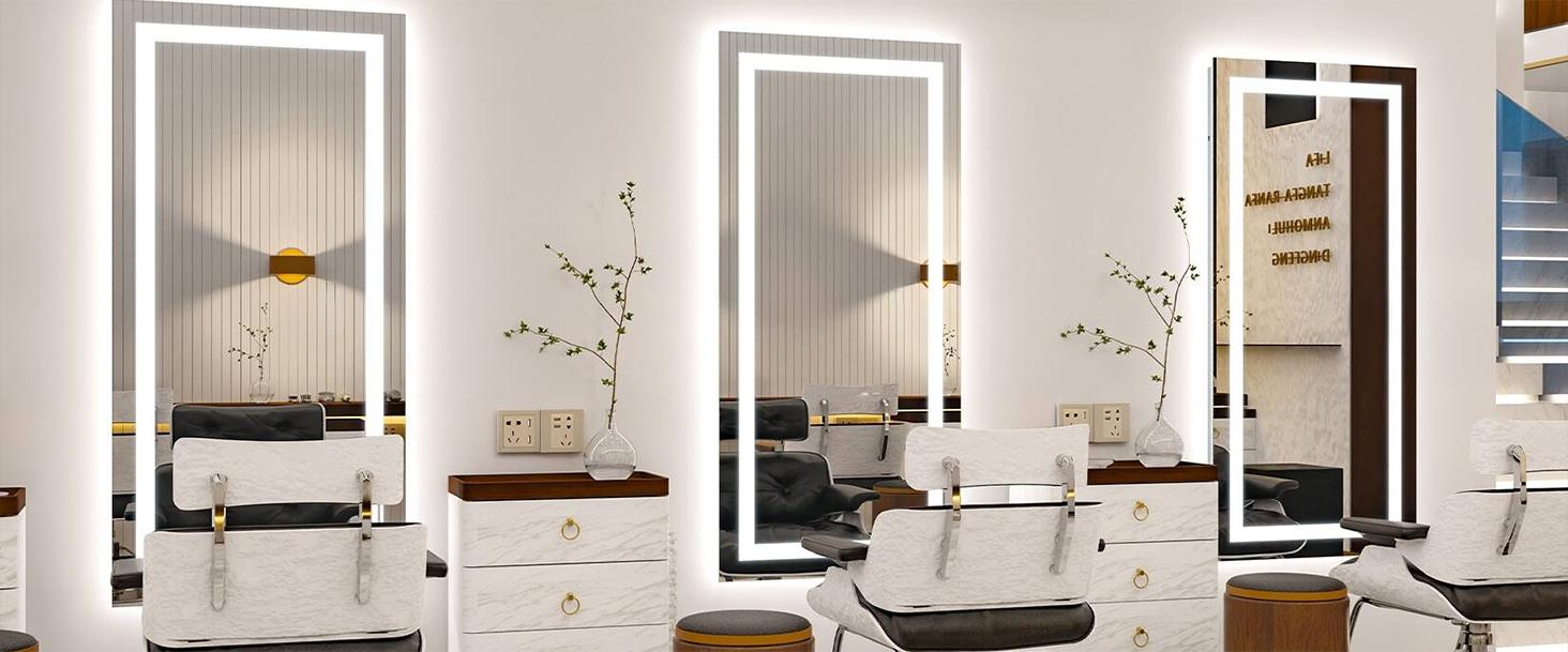 GLITGATE LED Bathroom Mirror, LED Wall Mirror, Polished Glass Finish, 3 Color Modes Dimmable, CRI90+, Anti-Fog, Memory Function, Wall Mounted (Horizontal/Vertical), Perfect for Washing, Shaving, and Makeup.