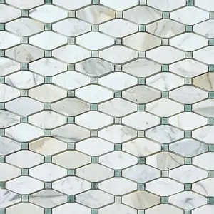 Calacatta Gold & Green Octave 12x12 Polished/Honed Marble Mosaic Tile