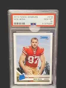 2019 Donruss Nick Bosa Rookie Card (RC) PSA Gem Mint 10 Graded Sports Card