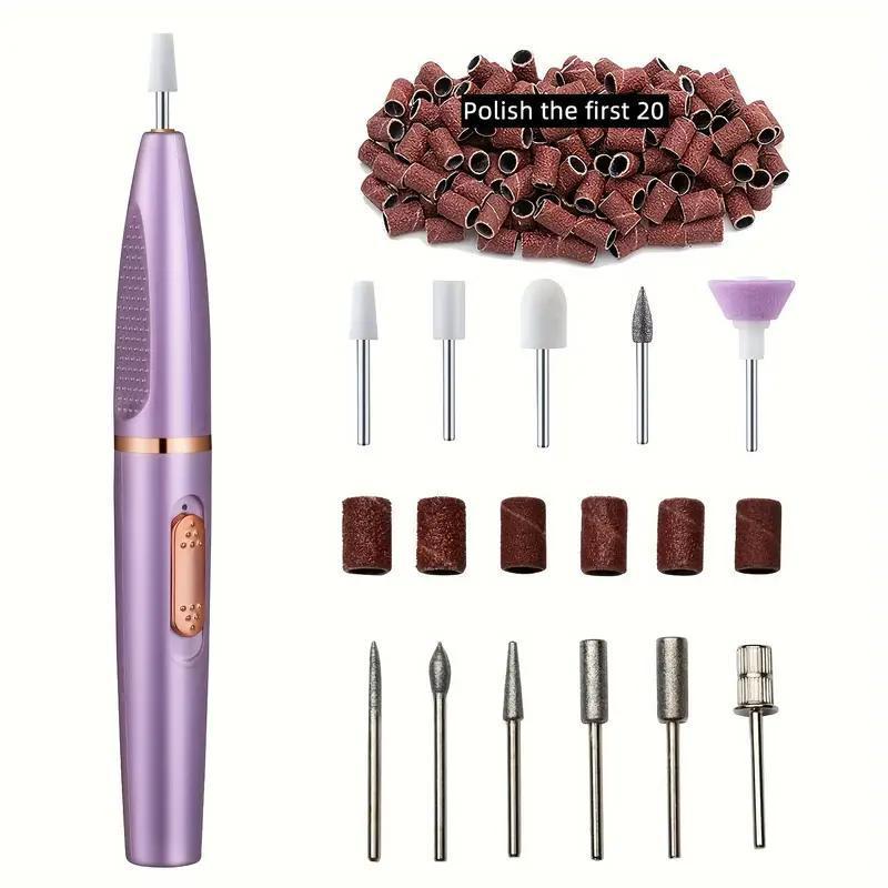 Professional & Portable Electric Nail Drill Kit, 1 Set Nail Art Drill with Drill Heads, Professional Nail Drill Machine & Efile Manicure & Pedicure Tools with Nail Drill Bits for Home & Salon, Nail Tech Supplies