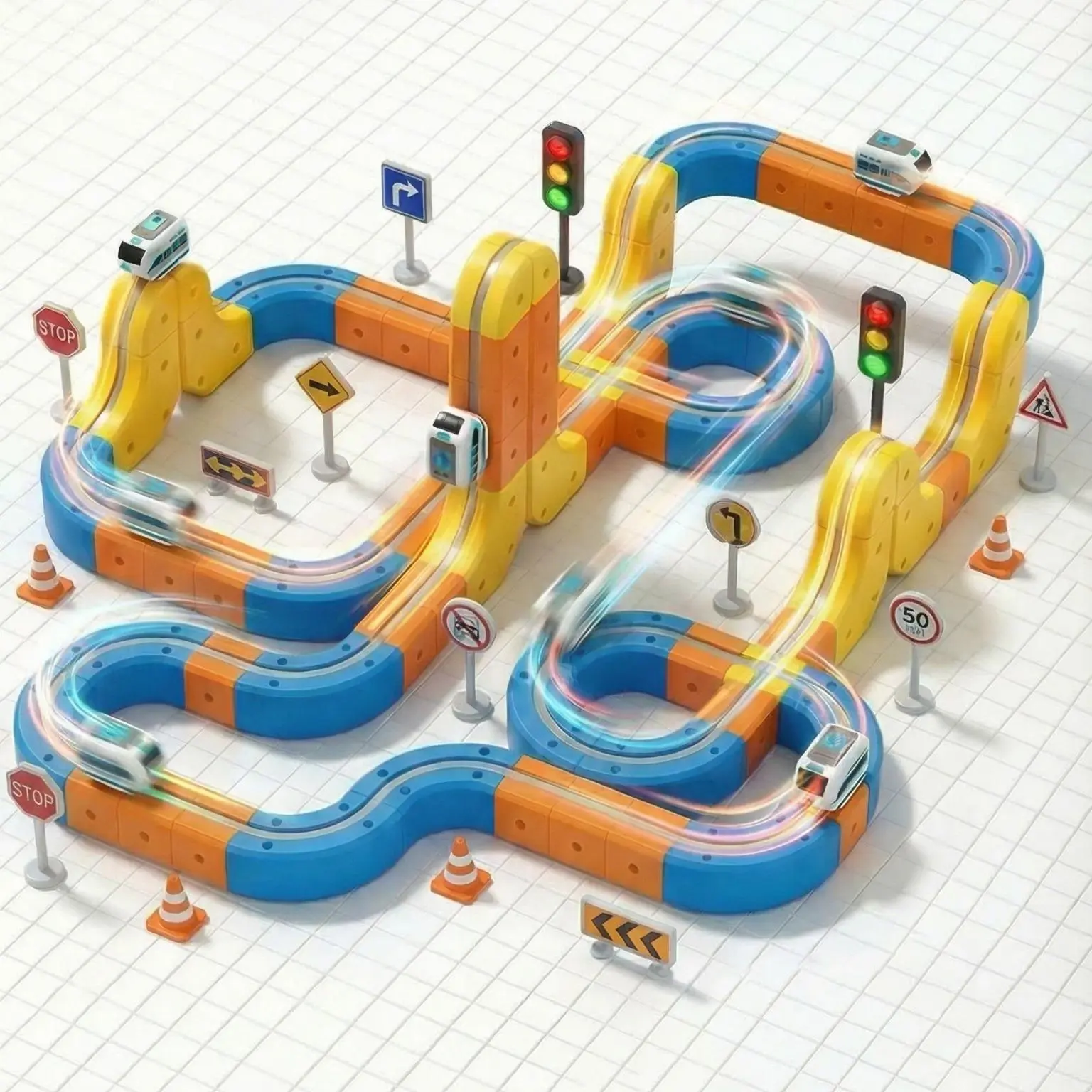 3D DIY Magnetic Gravity-Defying Magic Rail Train Track Set Kids Toy - Electric Wall & Ceiling Climbing, Unisex STEM Educational Built-In Magnetic Model Building Kits, 74/90/180 PCS Qiangjin Toys, Ideal 3-12 Age Birthday & Holiday Gift, Kids Toys, 180 Piec