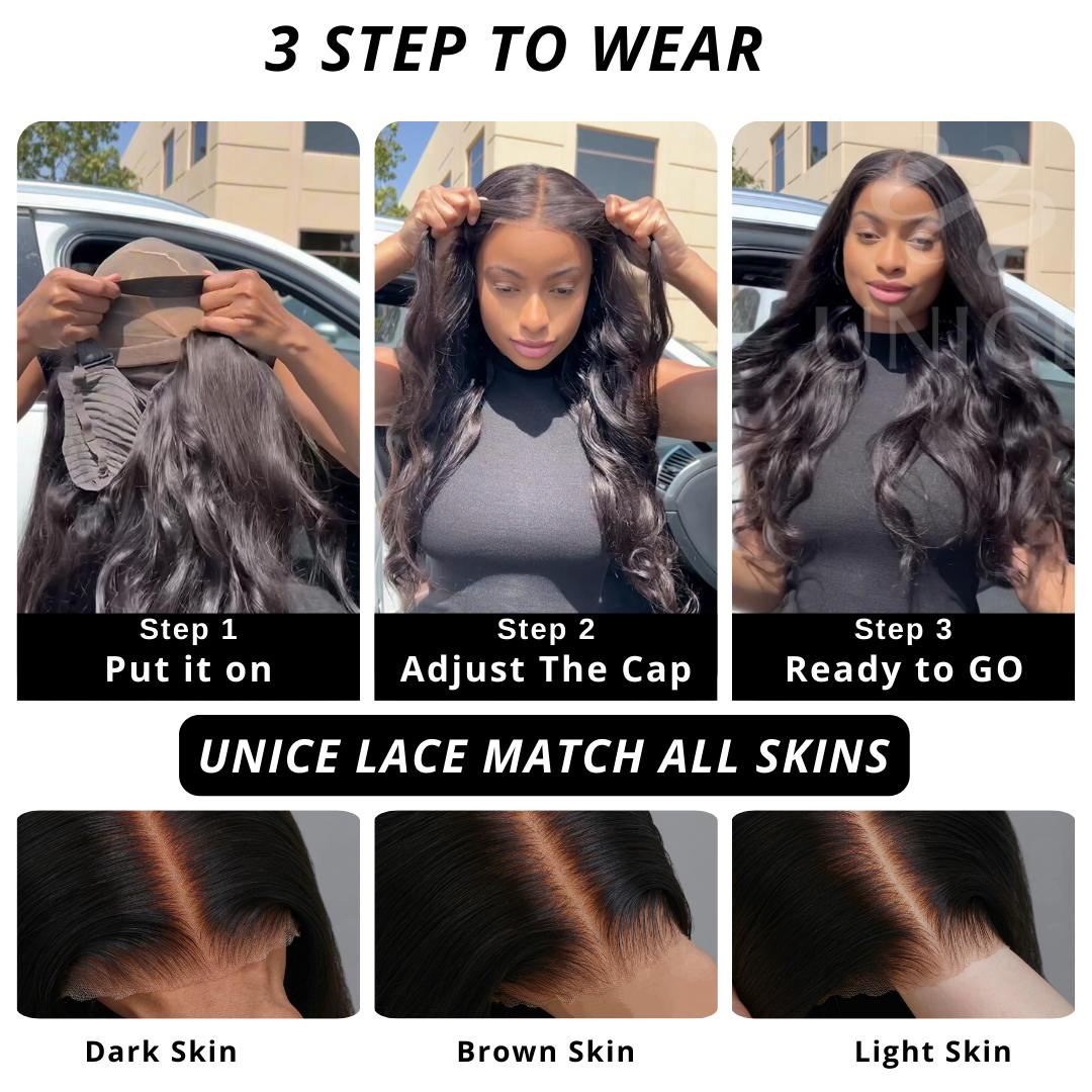New In| UNice Glueless Smoky Beige Blonde /Auburn Brown Loose Wave Wig with Drawstring Pre Cut 13x4 HD Lace Frontal Human Hair Wigs Natural Haieline for Beginners Friendly #SpringStatements